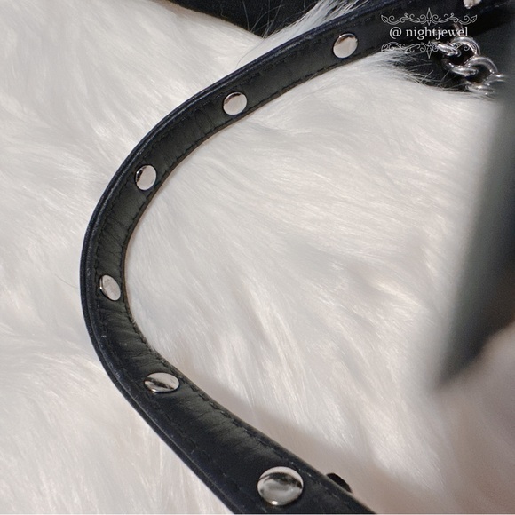 💙REBECCA MINKOFF Dark Navy Blue MAC clutch crossbody small medium silver chain - Picture 8 of 10